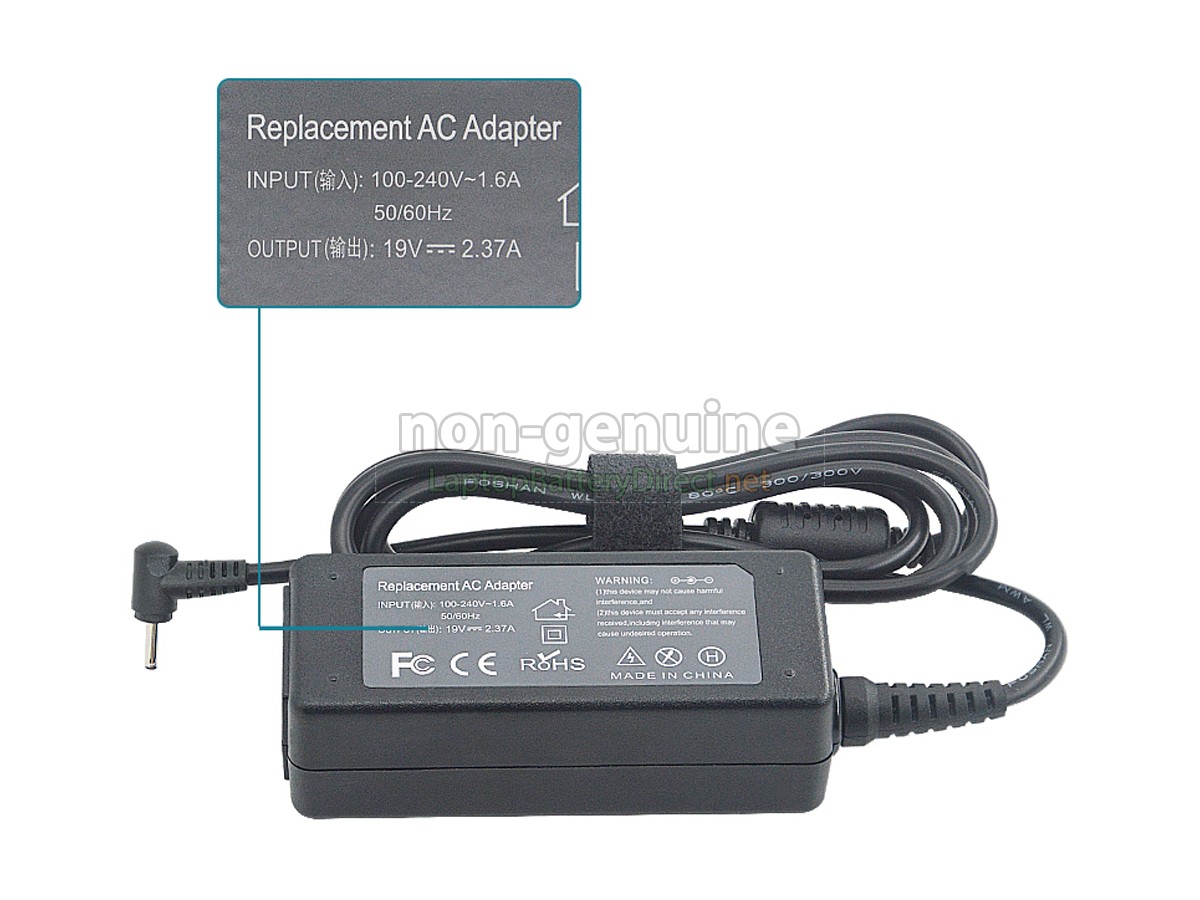 Replacement Acer 45W 19V-2.37A 100-240V~1.6A 50/60HZ Adapter
