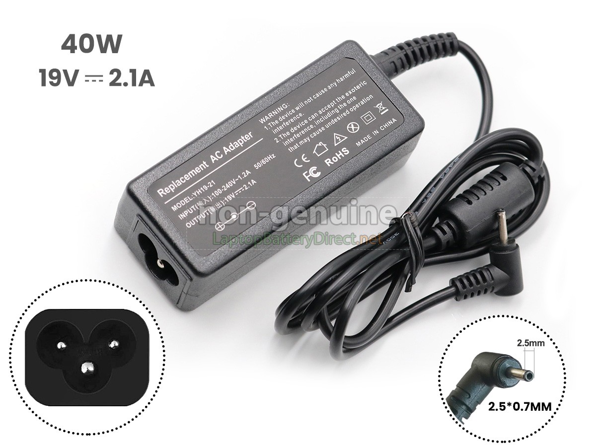 Replacement Asus 19V 2.1A 40W 2.5*0.7MM Adapter