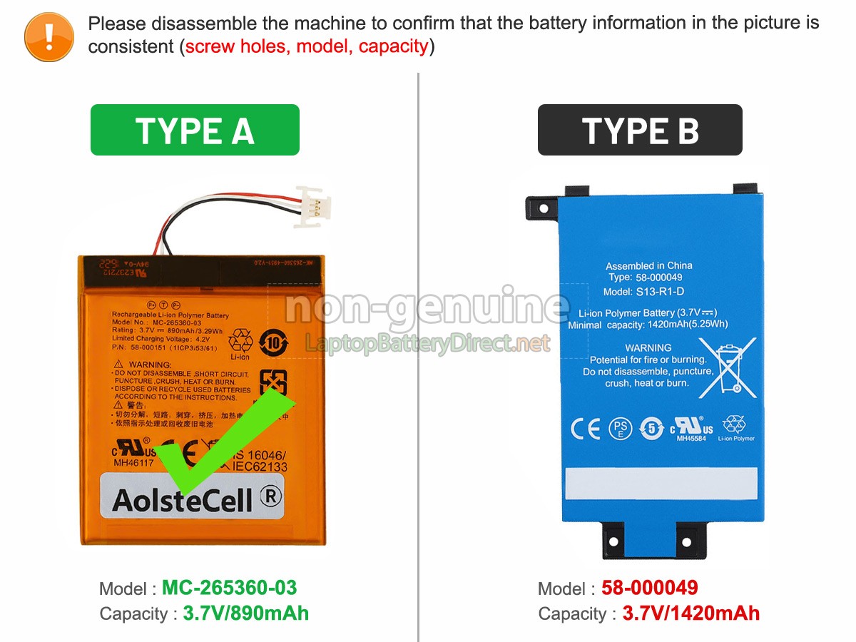 replacement Amazon KINDLE 7 WP63GW battery