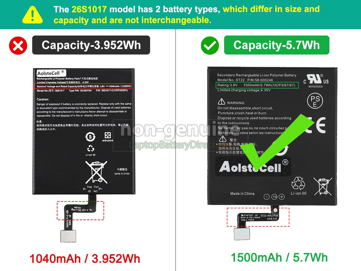 replacement Amazon 26S1017 battery