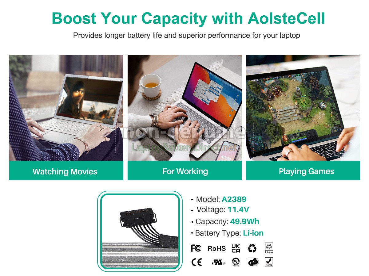 replacement Apple A2389 battery