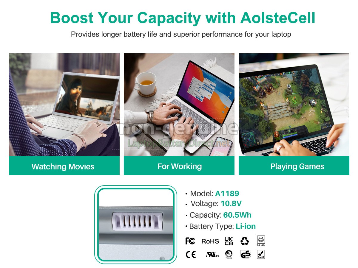 replacement Apple A1189 battery