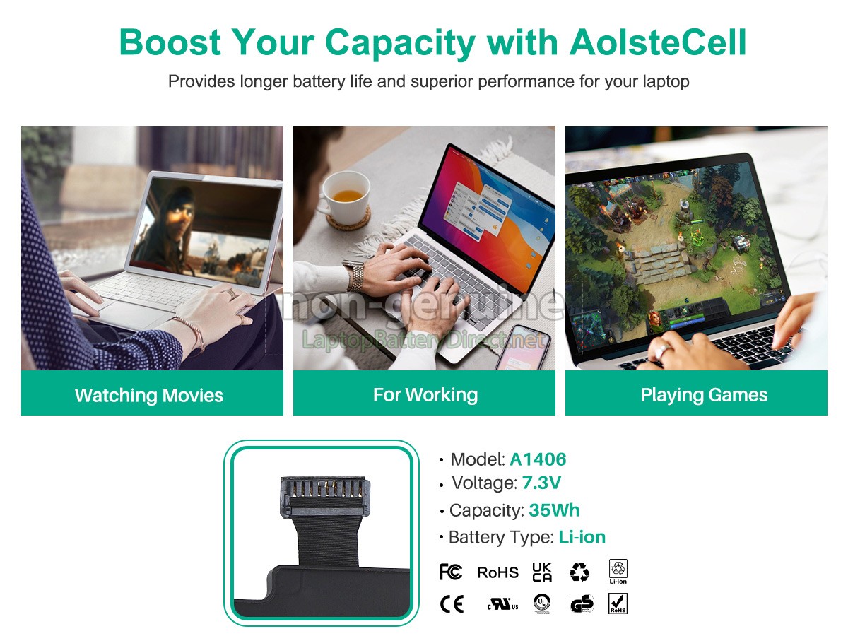 replacement Apple A1406 battery