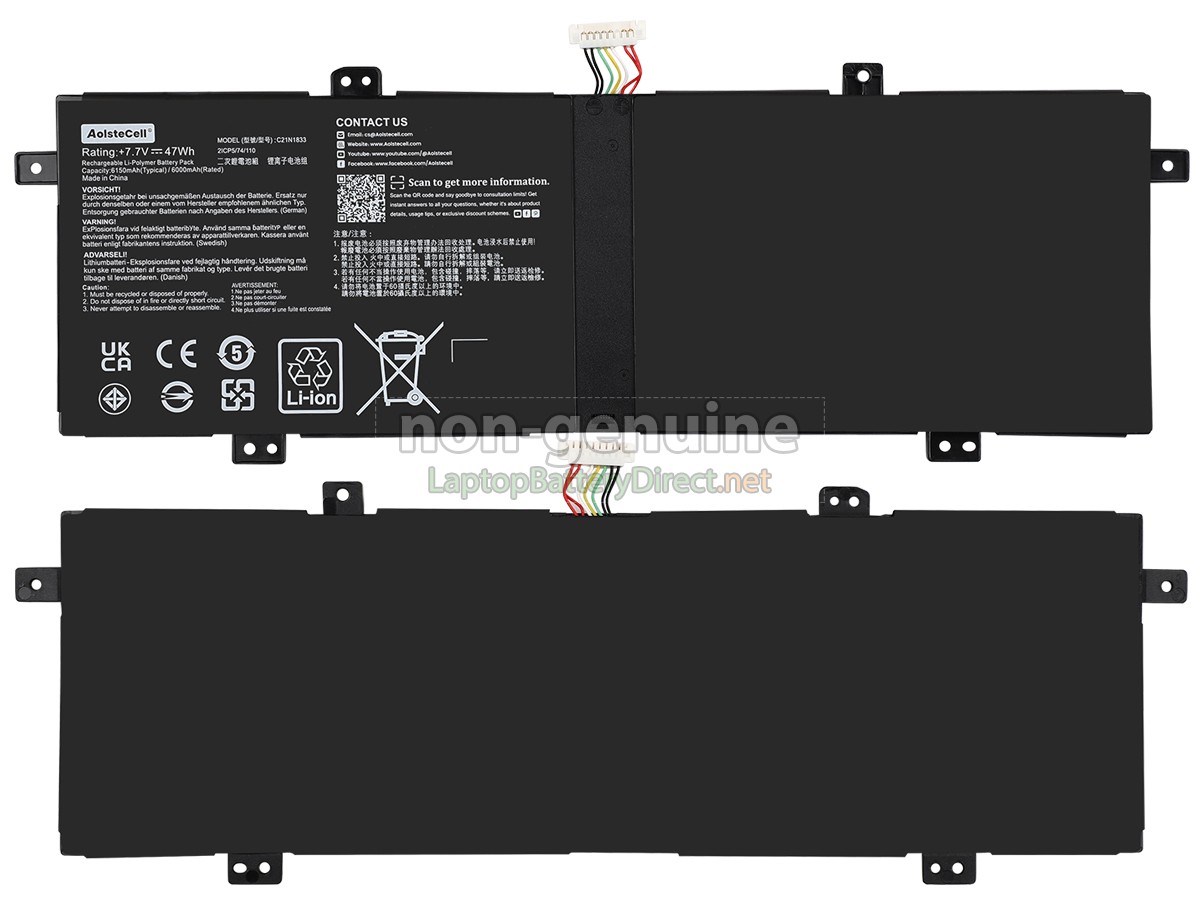 replacement Asus C21N1833 battery