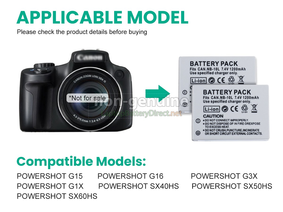 replacement Canon 5668B002 battery