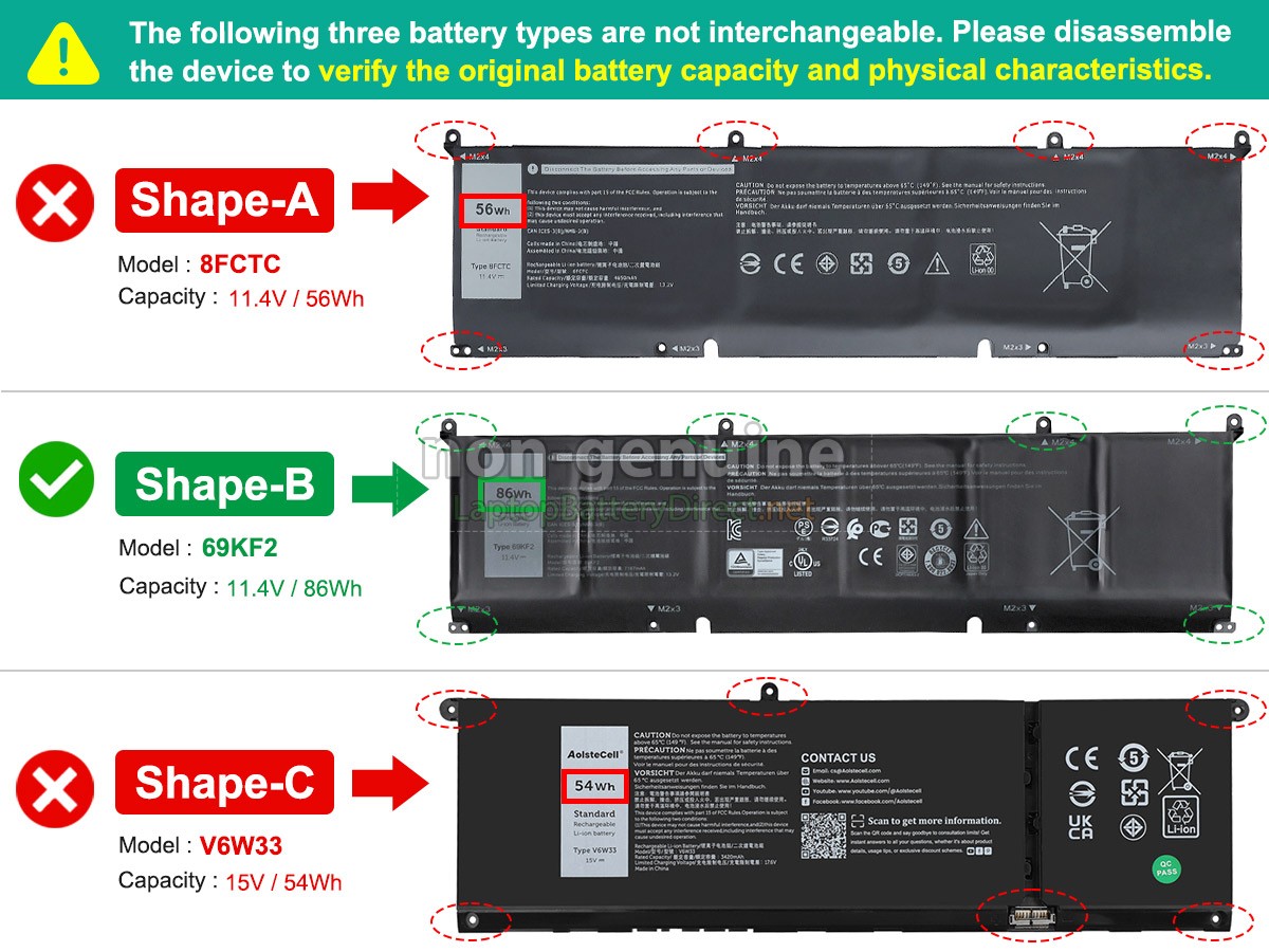 replacement Dell P106F battery