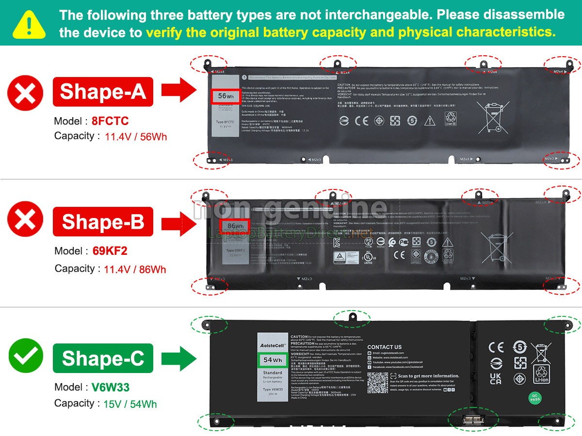 replacement Dell P106F battery