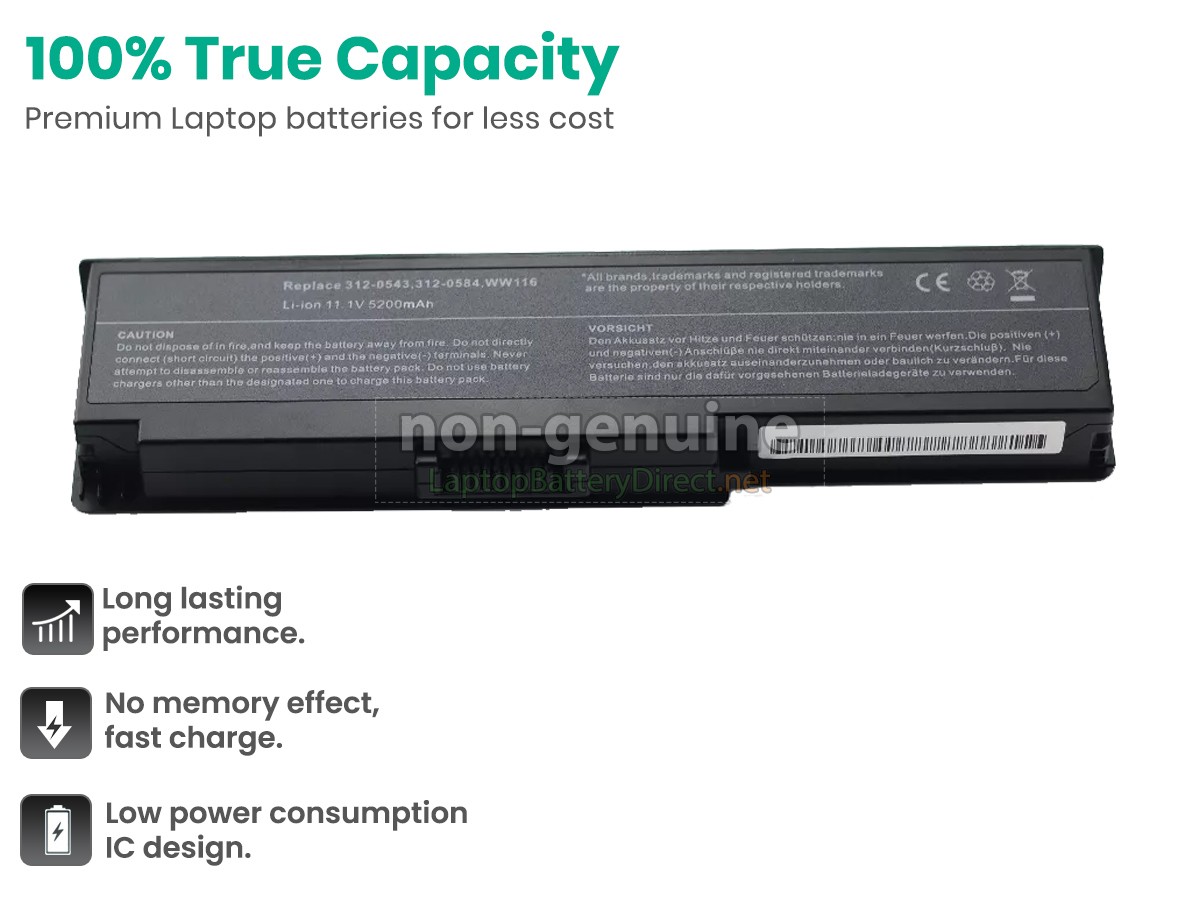 replacement Dell WW118 battery