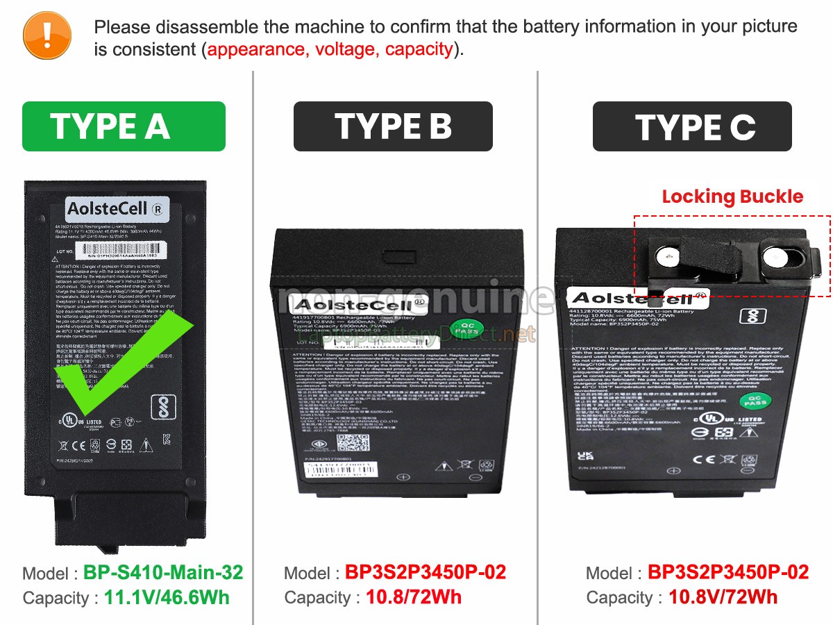 replacement Getac S410 battery