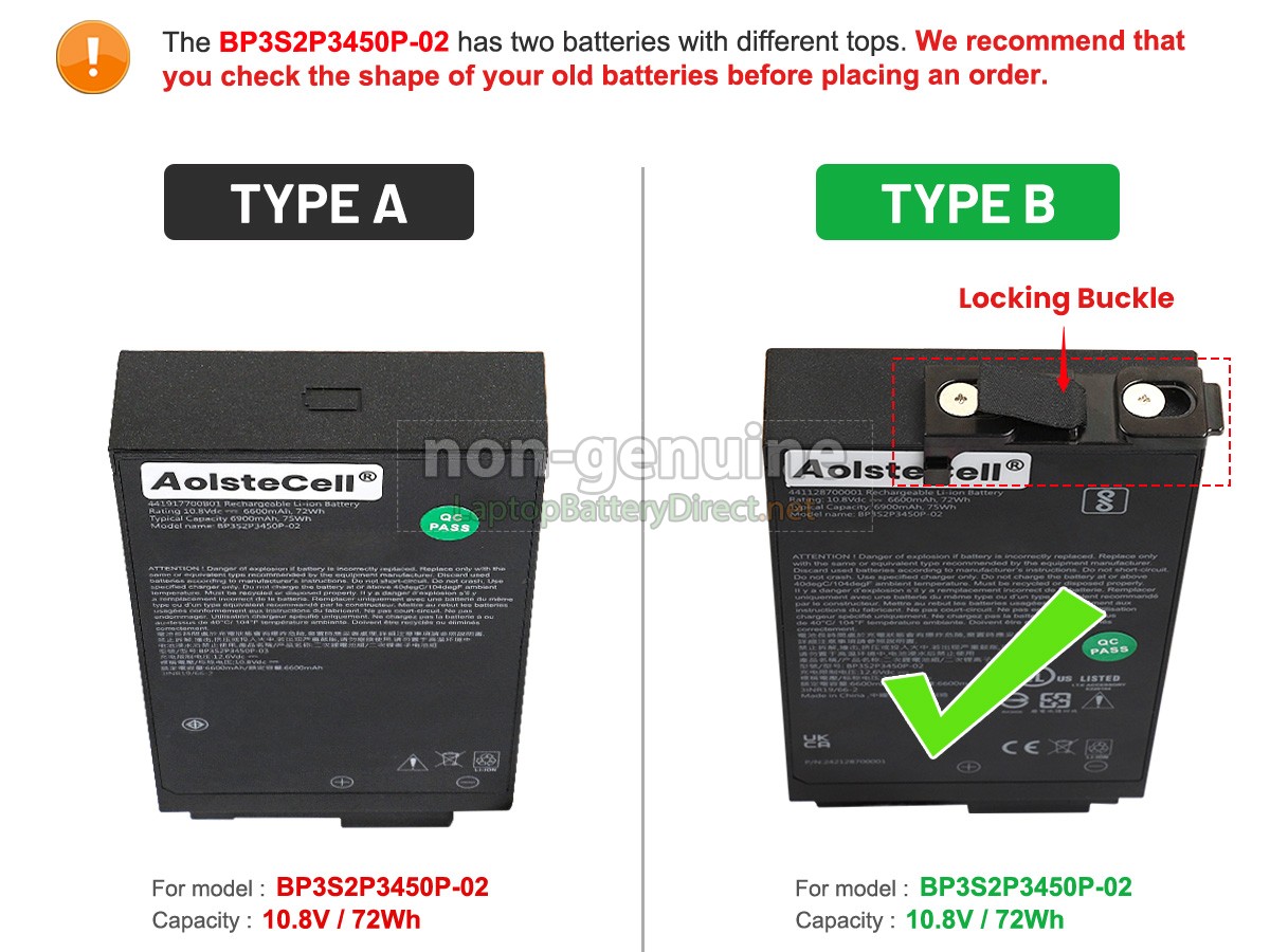 replacement Getac BP3S2P3450P-02 battery