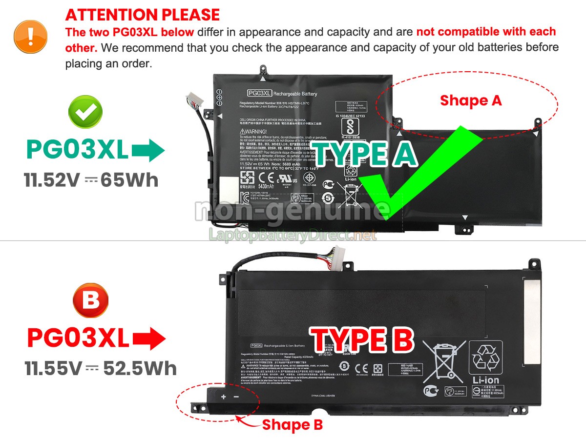 replacement HP PG03 battery