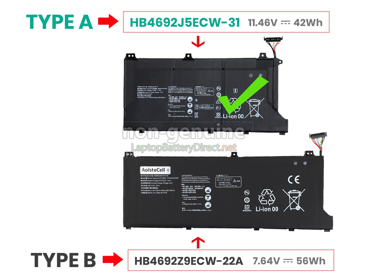replacement Huawei MATEBOOK D15 (2020) battery