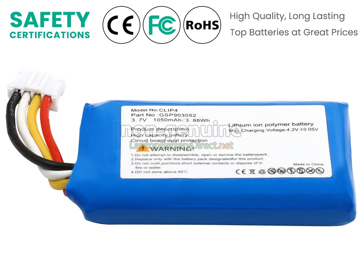 replacement JBL CLIP 4 battery