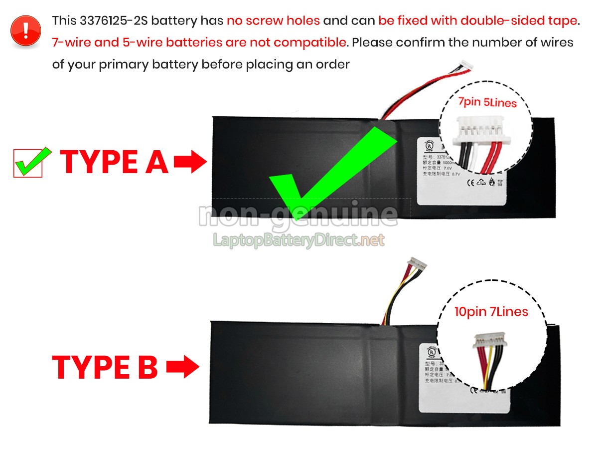 replacement Jumper 3376125-2S battery