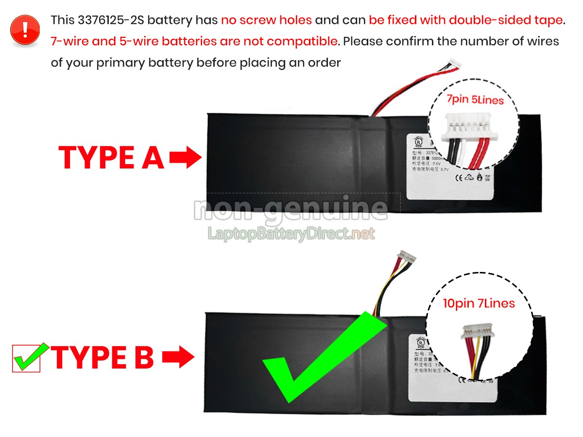 replacement Jumper 3376125-2S battery