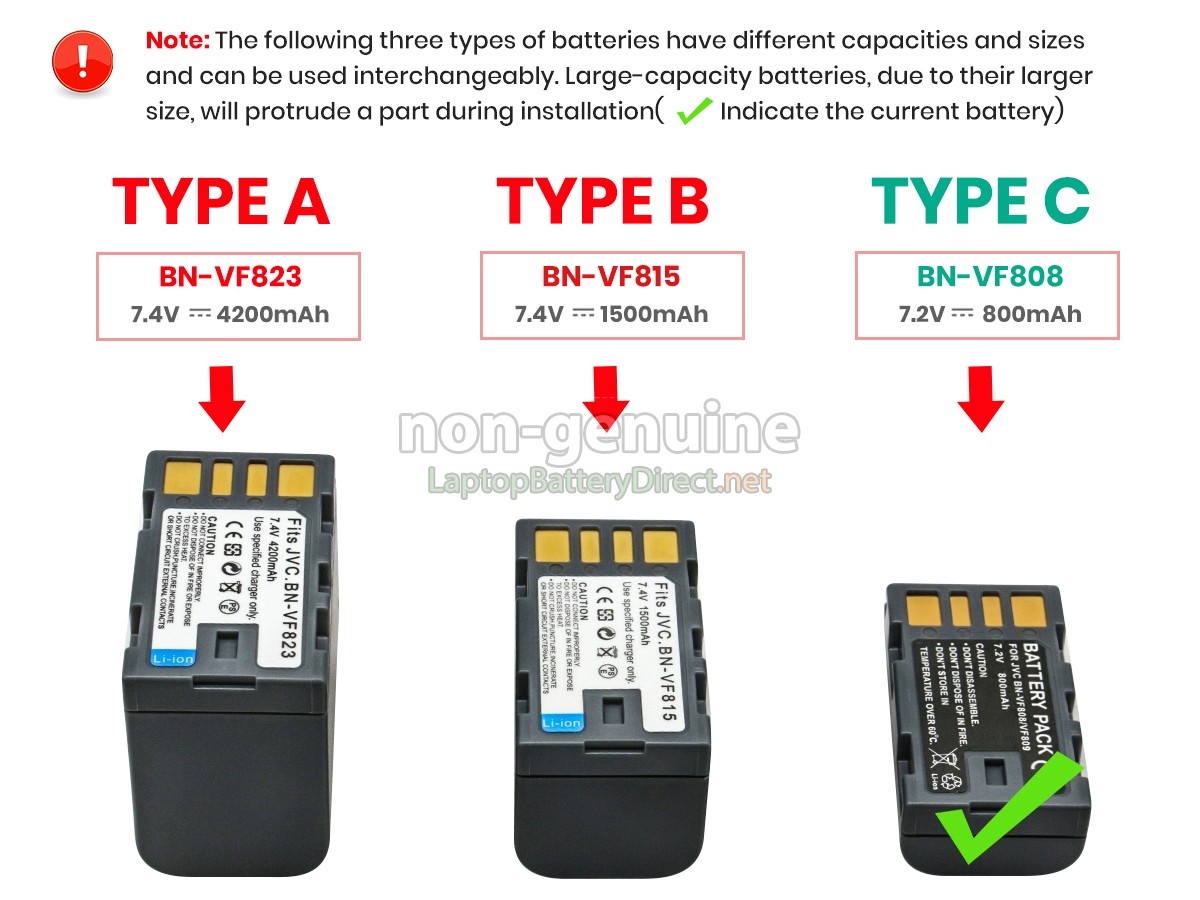 replacement JVC GZ-TD1 battery