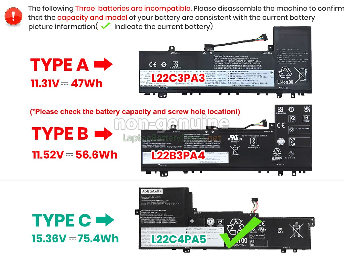 replacement Lenovo IdeaPad SLIM 5 16ABR8-82XG003TAR battery