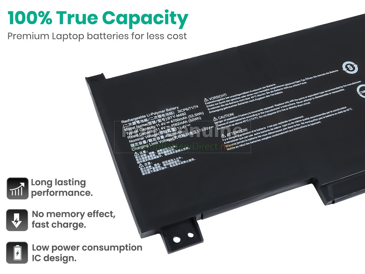replacement MSI PRESTIGE 14 A12UC battery