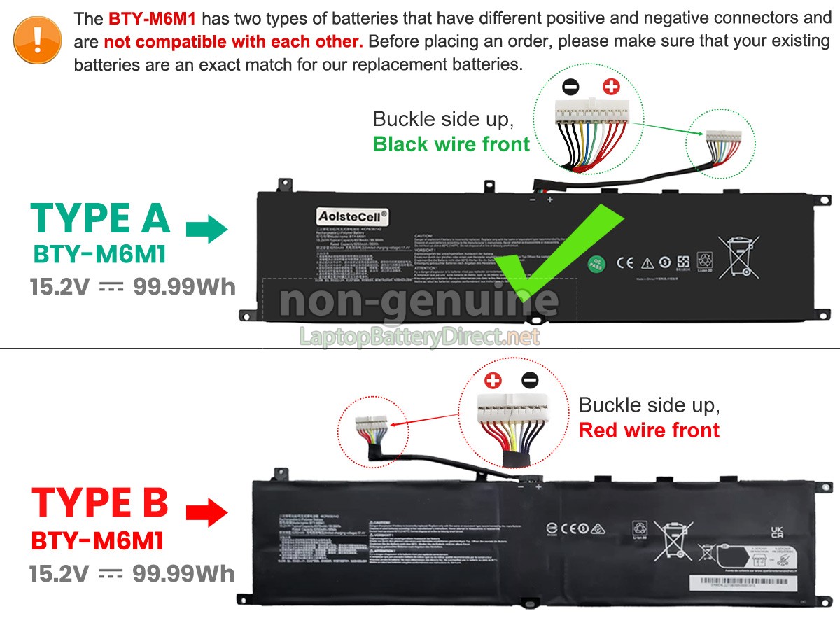 replacement MSI STEALTH GS77 12U battery