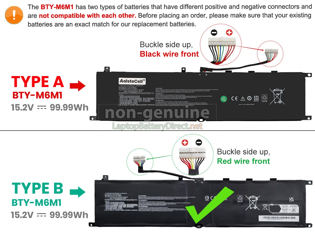 replacement MSI STEALTH GS77 12U battery