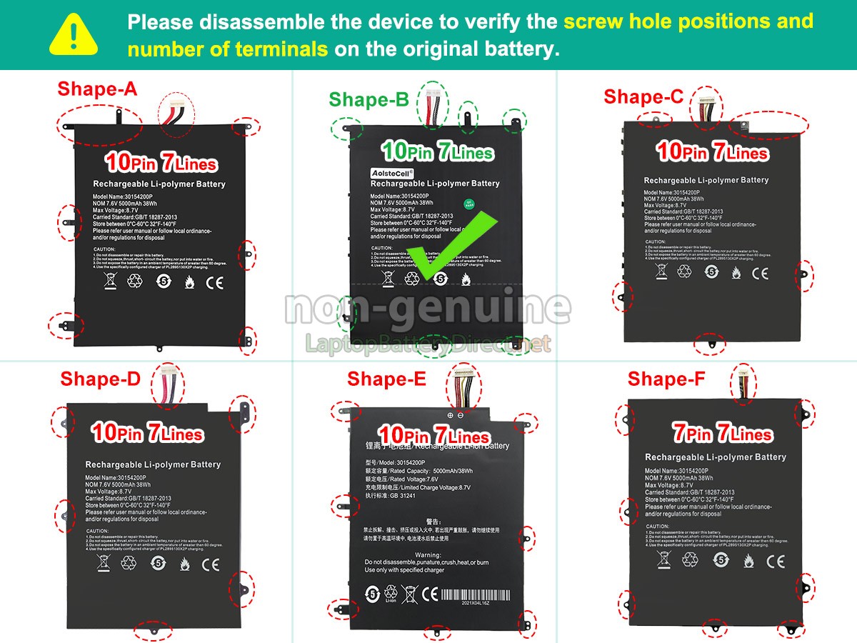 replacement Teclast F7 PLUS battery