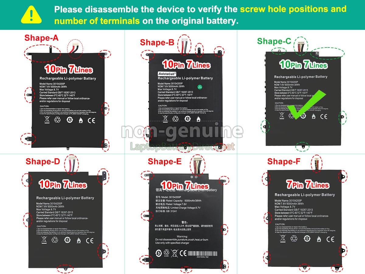 replacement Teclast F7 PLUS battery