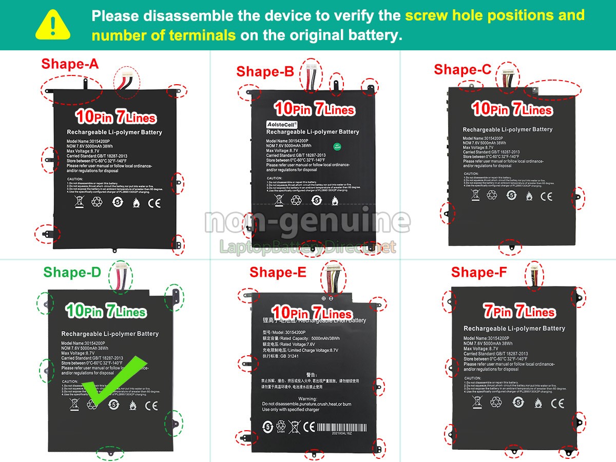 replacement Teclast F7 PLUS battery