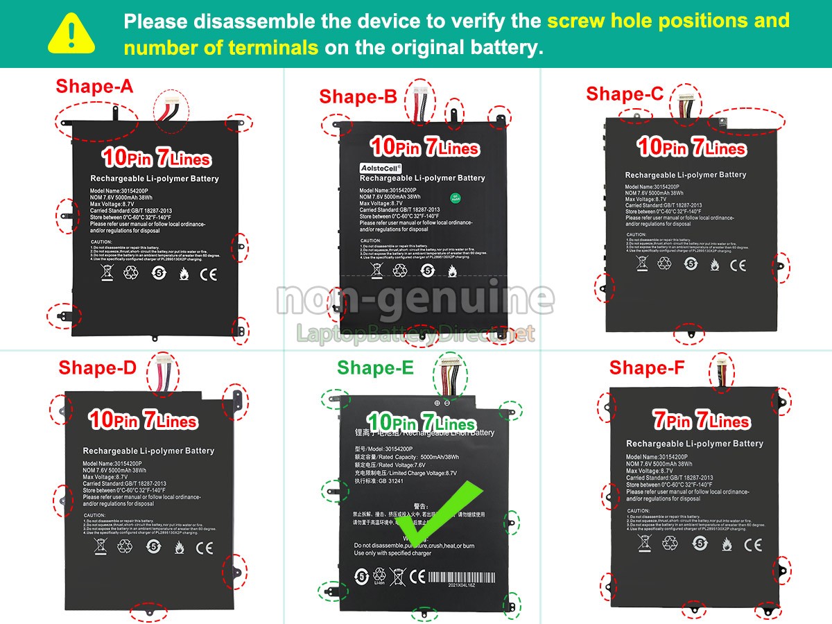 replacement Teclast F7 PLUS battery