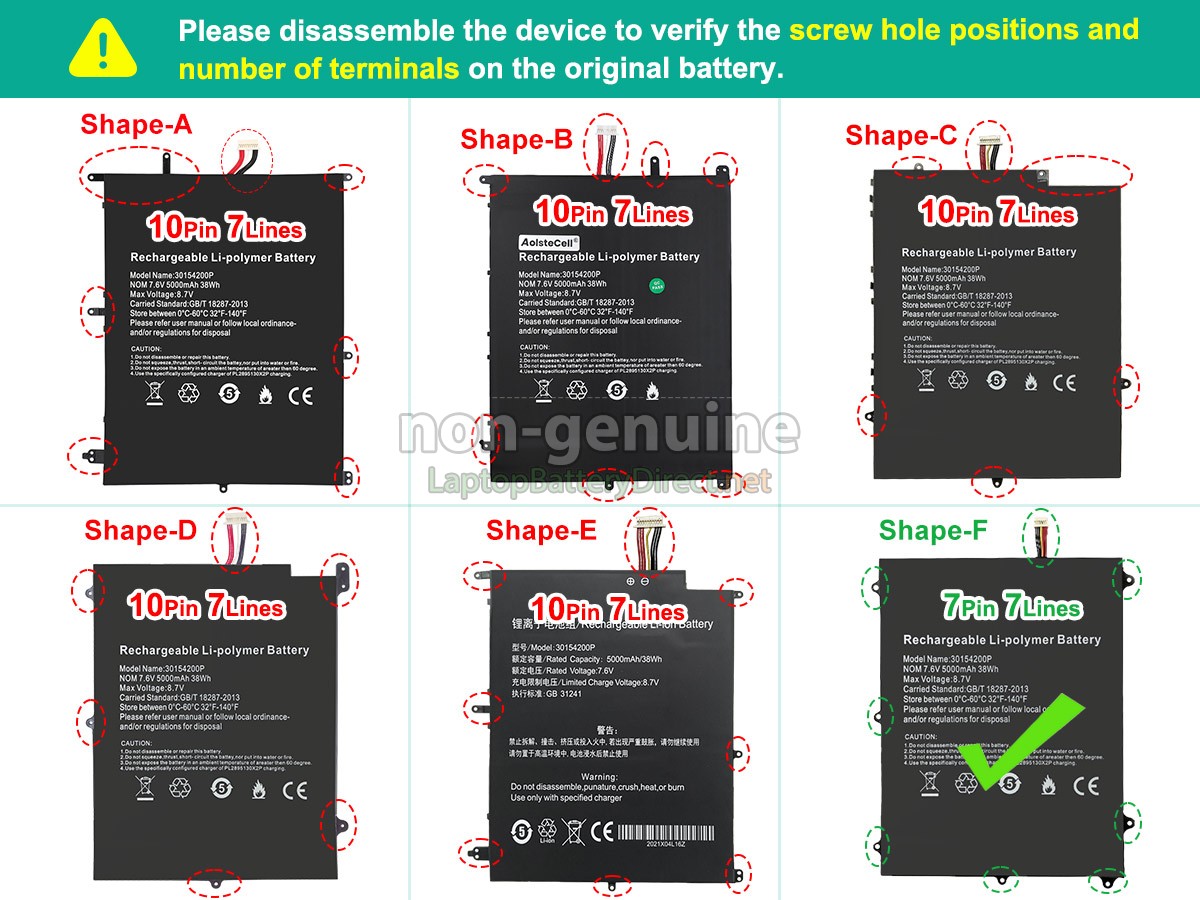 replacement Teclast F7 PLUS battery