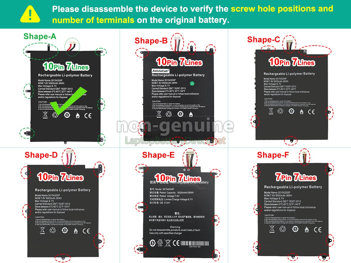 replacement Teclast F7 PLUS battery