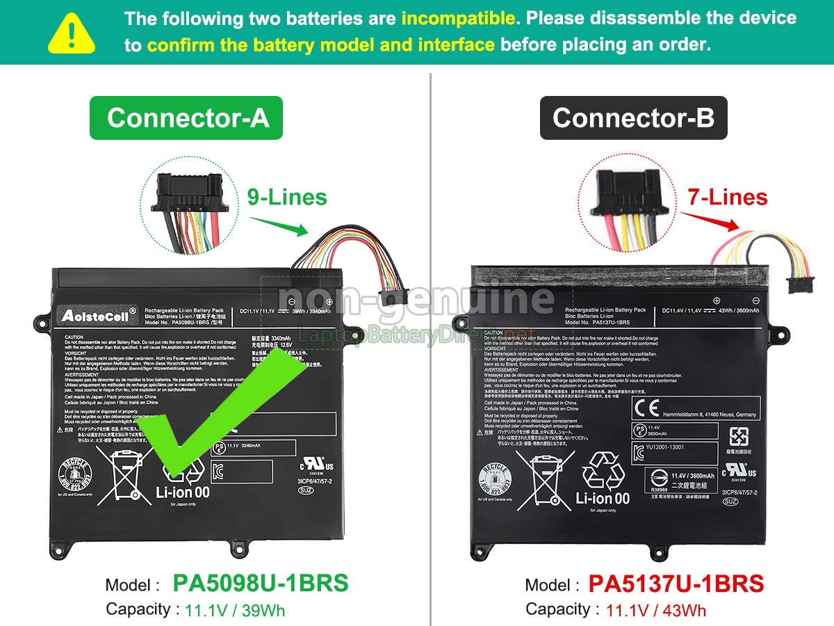 replacement Toshiba Portege Z10T-A battery